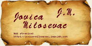 Jovica Miloševac vizit kartica